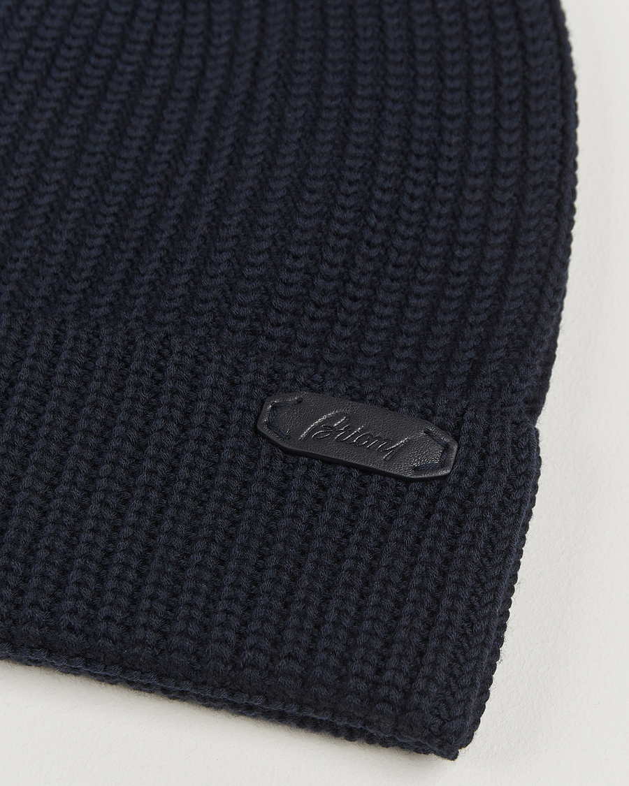 Homme | Bonnets | Brioni | Rib Wool Beanie Navy