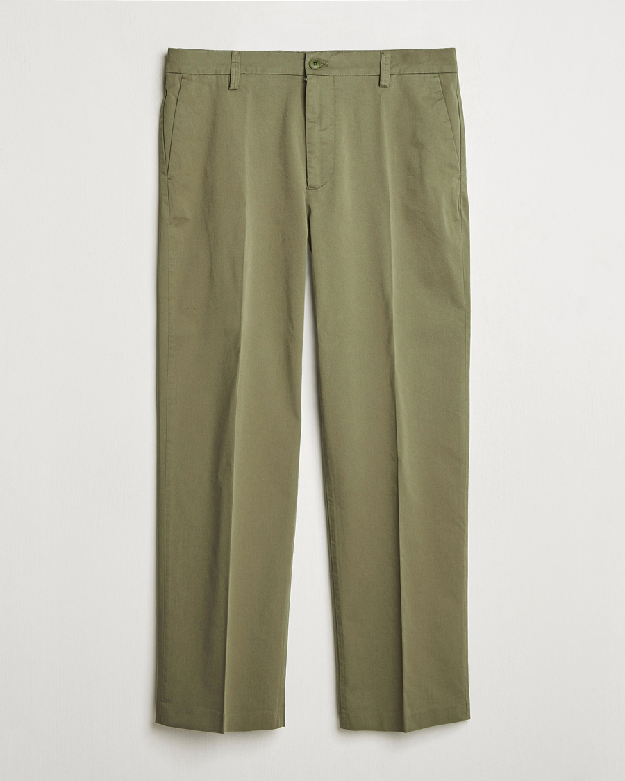 Heren | Broeken | NN07 | Paw Cotton/Lyocell Pleated Trousers Capers Green