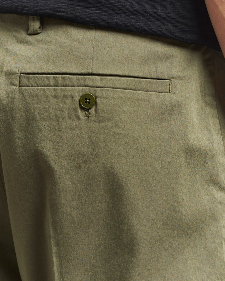Heren | Broeken | NN07 | Paw Cotton/Lyocell Pleated Trousers Capers Green