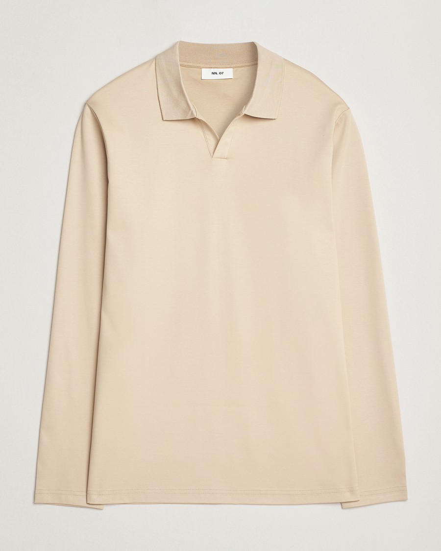Homme | Polos | NN07 | Paul Long Sleeve Polo White Peppar