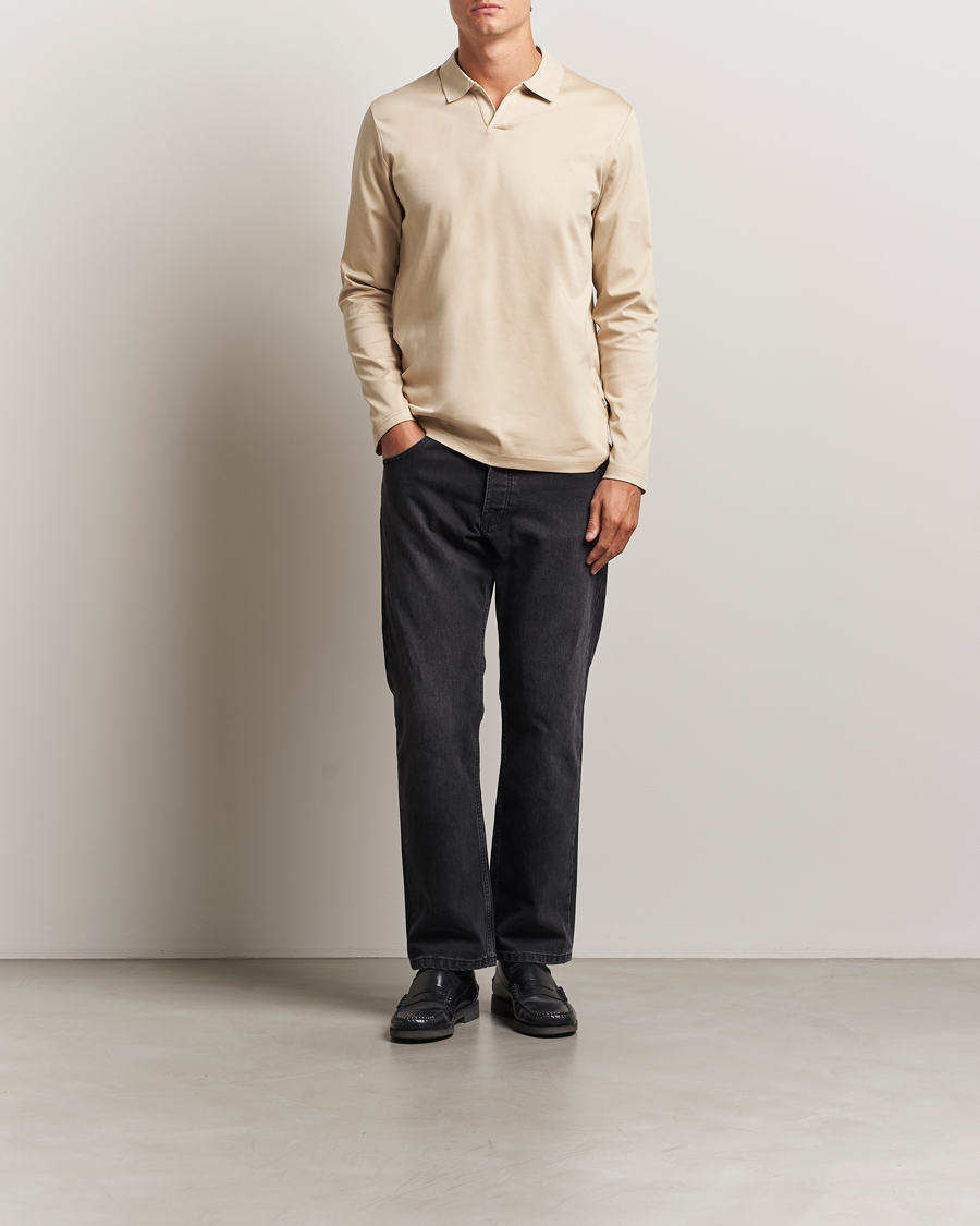 Homme | Polos | NN07 | Paul Long Sleeve Polo White Peppar