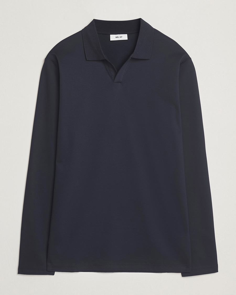 Homme | Polos | NN07 | Paul Long Sleeve Polo Navy Blue