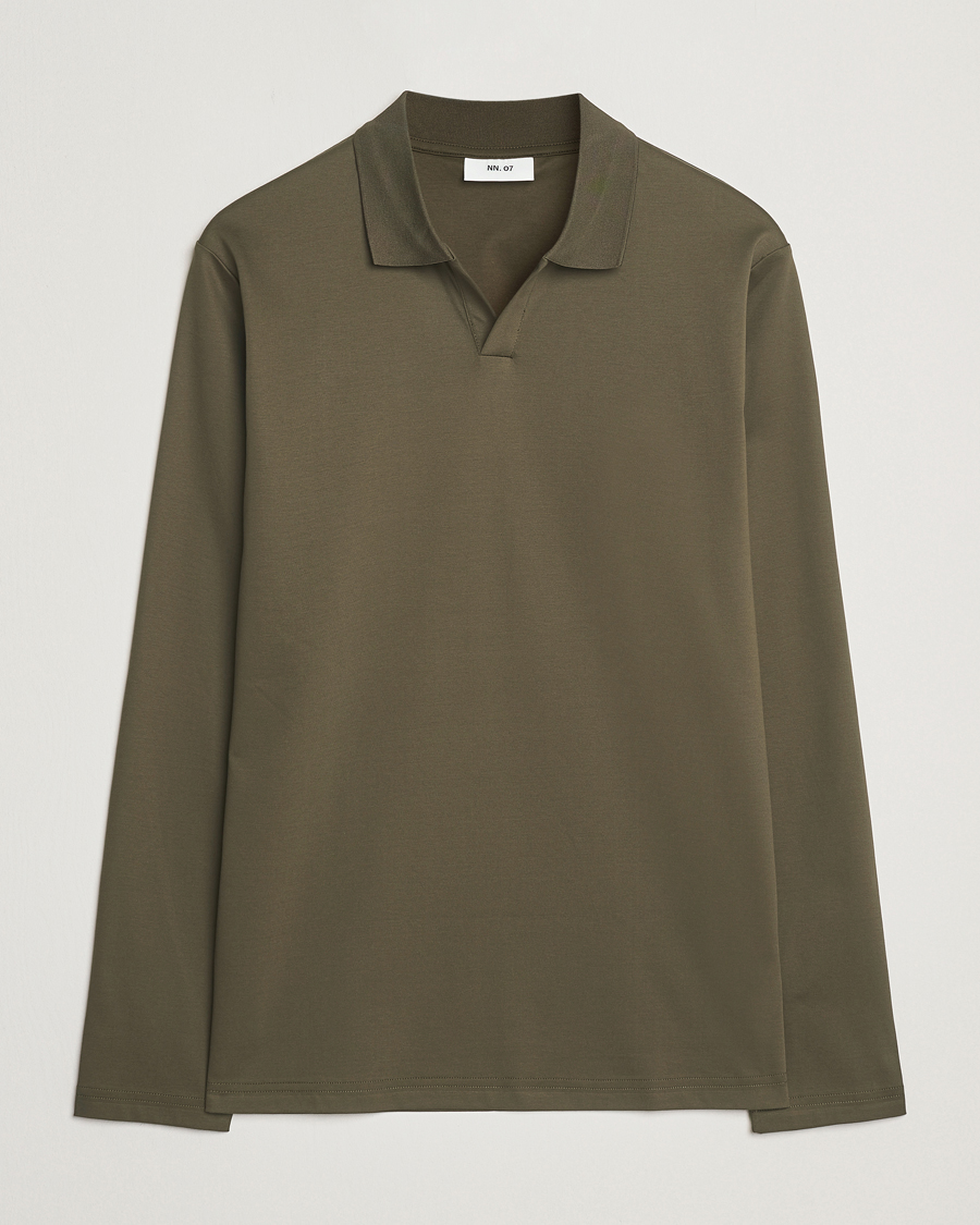 Homme | Polos | NN07 | Paul Long Sleeve Polo Capers Green