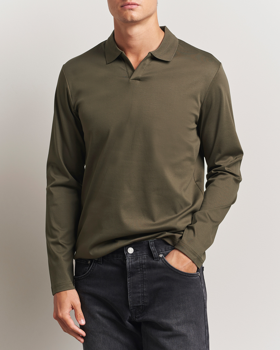 Homme | Polos | NN07 | Paul Long Sleeve Polo Capers Green