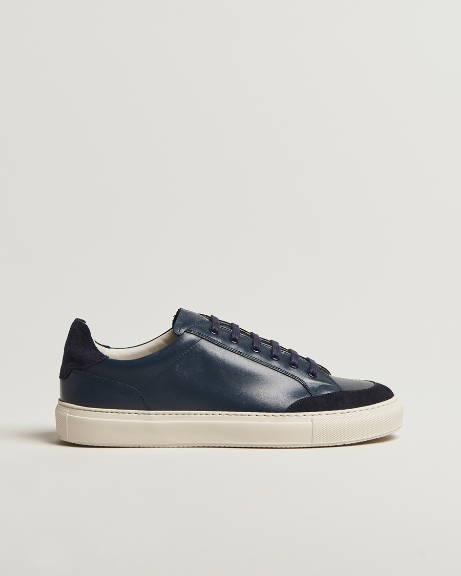 Heren | Sneakers | Sweyd | Center Leather/Suede Sneakers Navy