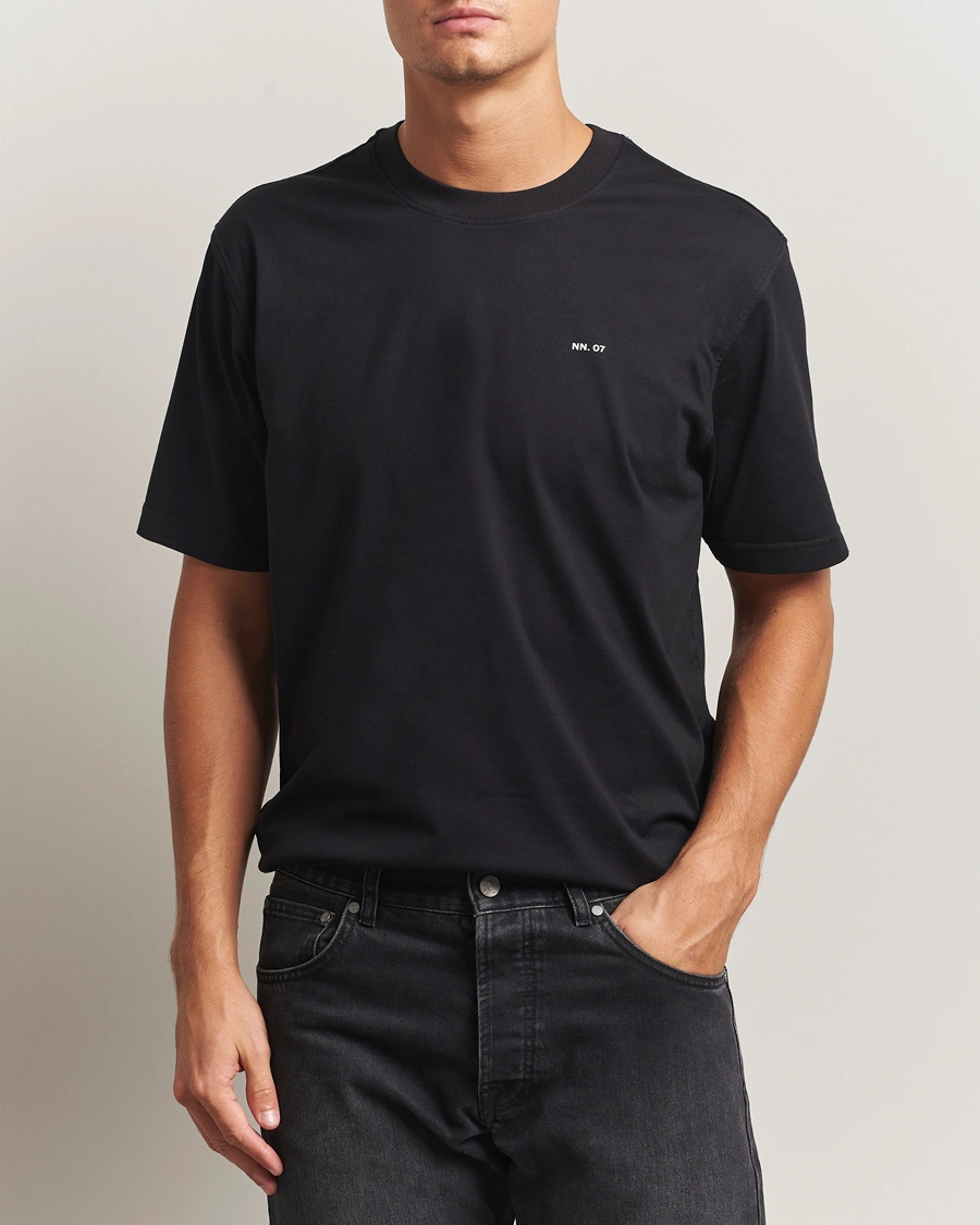 Heren | T-shirts | NN07 | Abel Logo Crew Neck T-Shirt Black