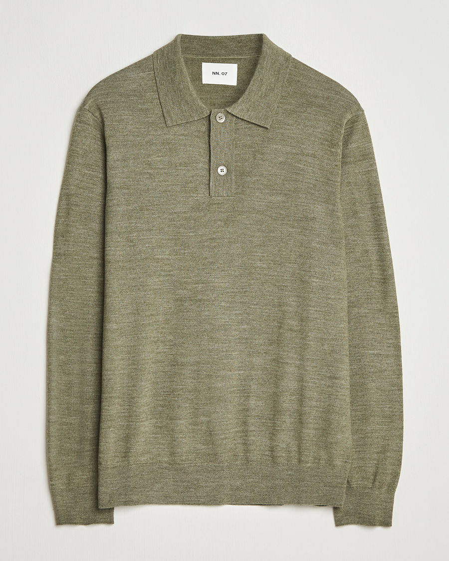 Homme | Pulls Et Tricots | NN07 | Serge Wool Knitted Polo Capers Green