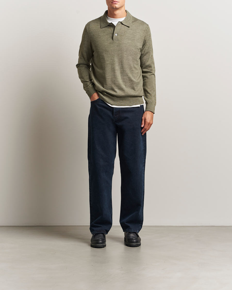 Homme | Pulls Et Tricots | NN07 | Serge Wool Knitted Polo Capers Green