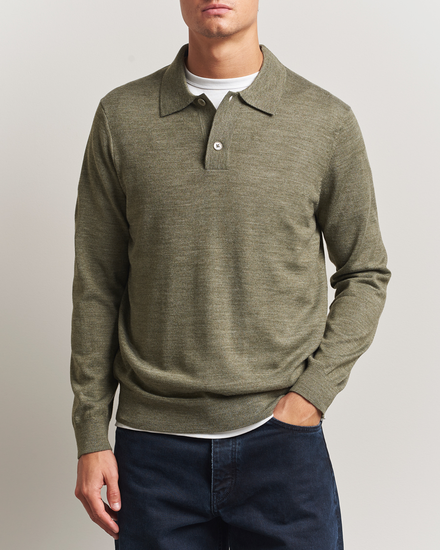 Homme | Pulls Et Tricots | NN07 | Serge Wool Knitted Polo Capers Green
