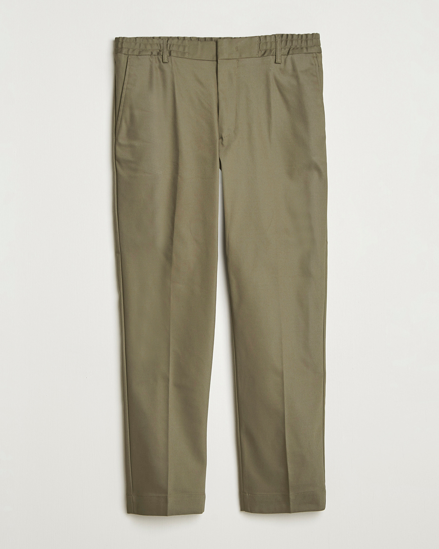 Homme | Pantalons | NN07 | Baker Cotton Drawstring Trousers Capers Green