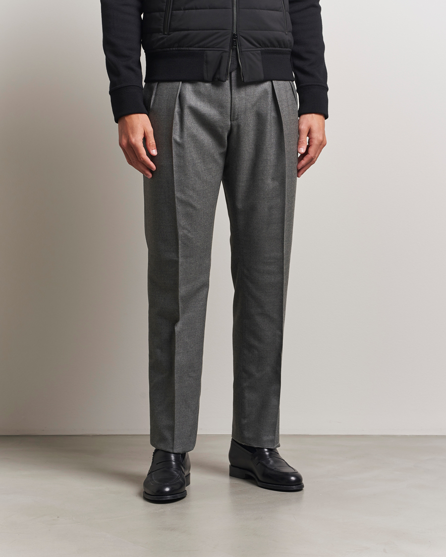 Heren | Broeken | Ralph Lauren Purple Label | Worsted Flannel Trousers Light Grey