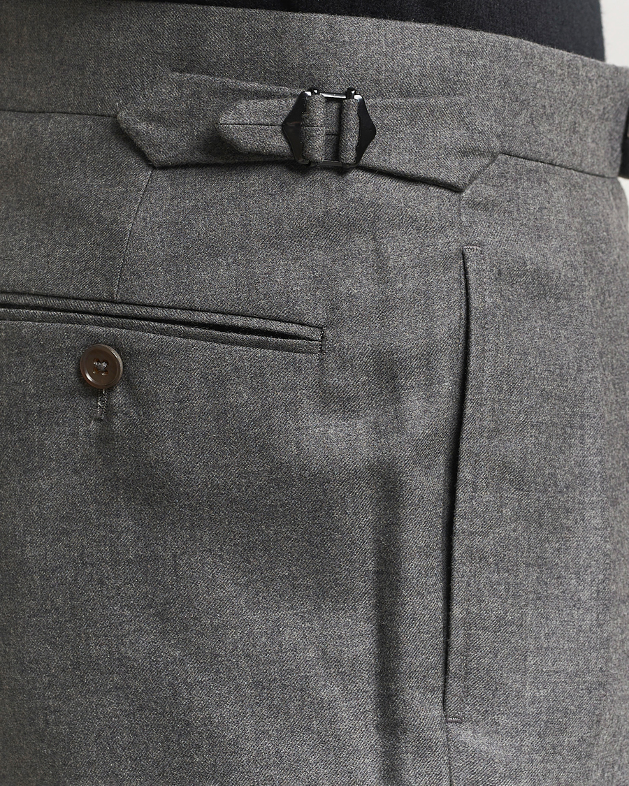 Heren | Broeken | Ralph Lauren Purple Label | Worsted Flannel Trousers Light Grey