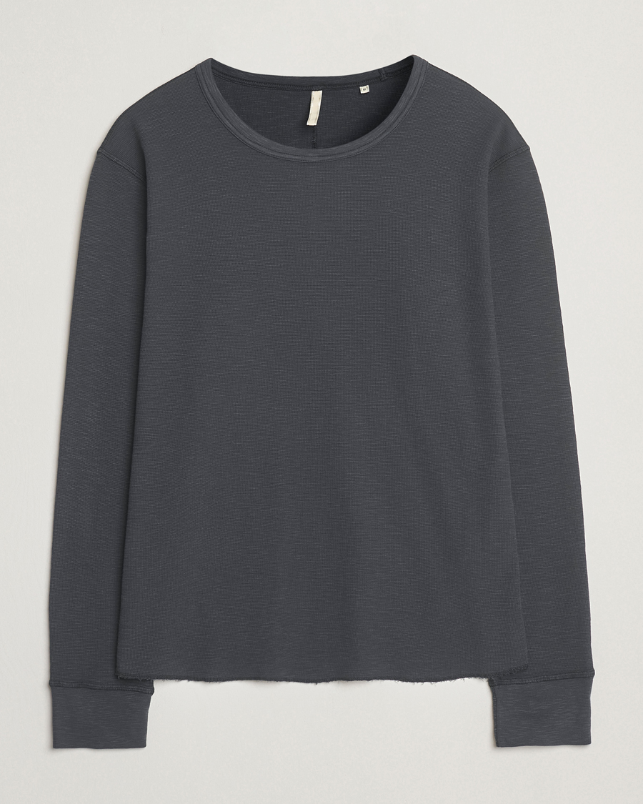Homme | T-shirts | Sunflower | Long Sleeve Waffle T-Shirt Washed Black