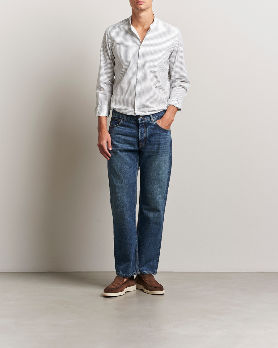 Heren | Overhemden | Massimo Alba | Noto Guru Collar Shirt White/Green