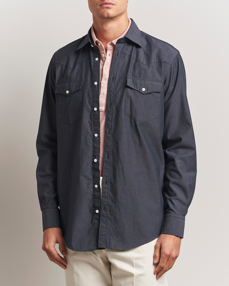 Homme | Chemises | Massimo Alba | Arizona Western Shirt Dark Blue