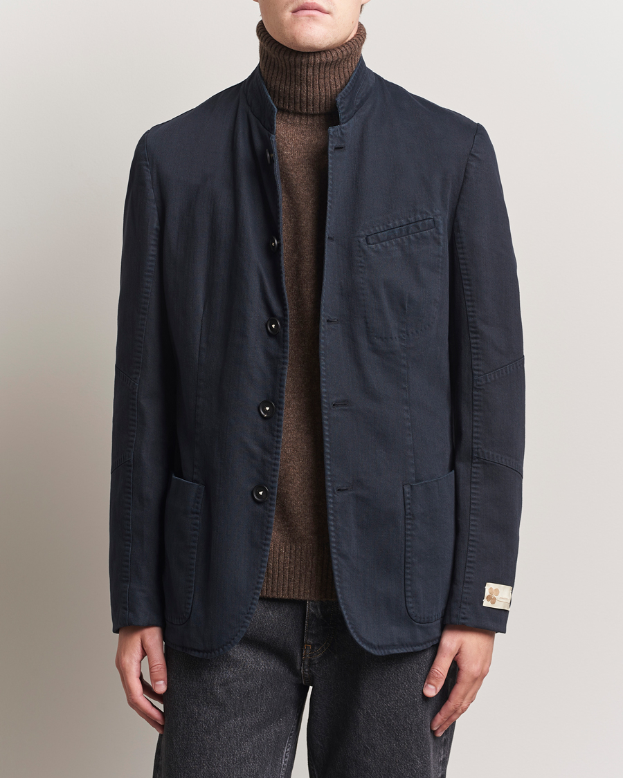 Homme | Blazers | Massimo Alba | Gstaad Bull Cotton Jacket Navy