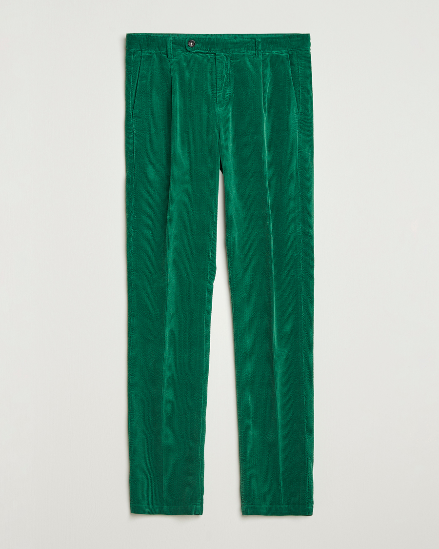 Heren | Broeken | Massimo Alba | Ionio Pleated Corduroy Pants Green