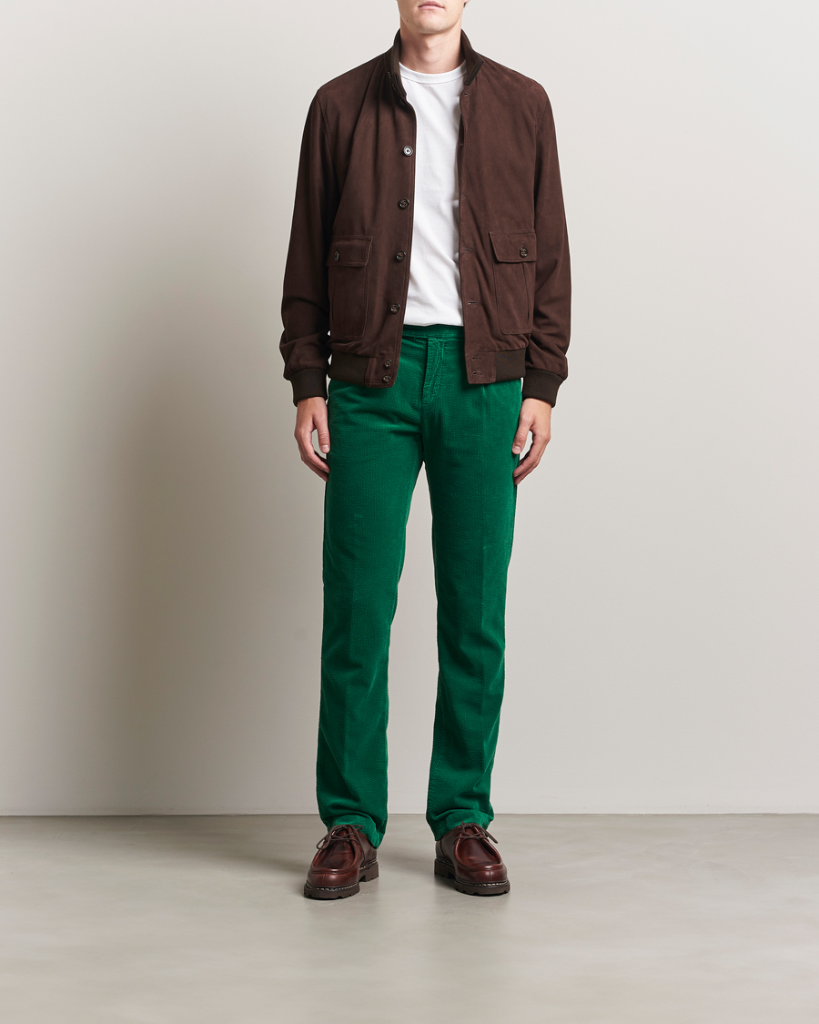 Heren | Broeken | Massimo Alba | Ionio Pleated Corduroy Pants Green