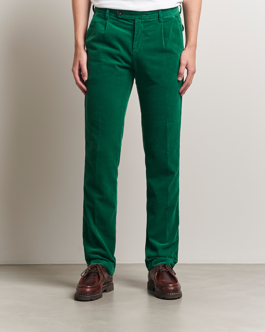 Heren | Broeken | Massimo Alba | Ionio Pleated Corduroy Pants Green