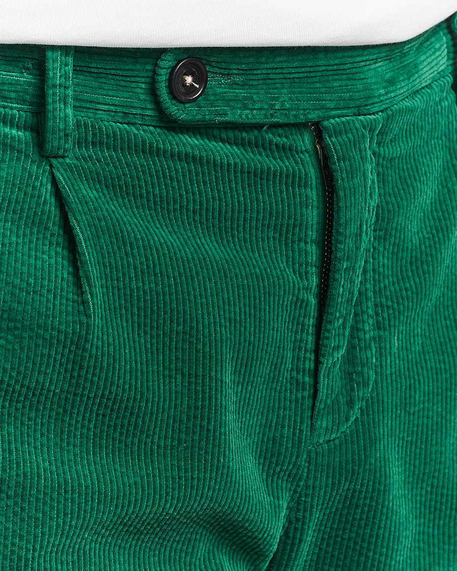 Heren | Broeken | Massimo Alba | Ionio Pleated Corduroy Pants Green