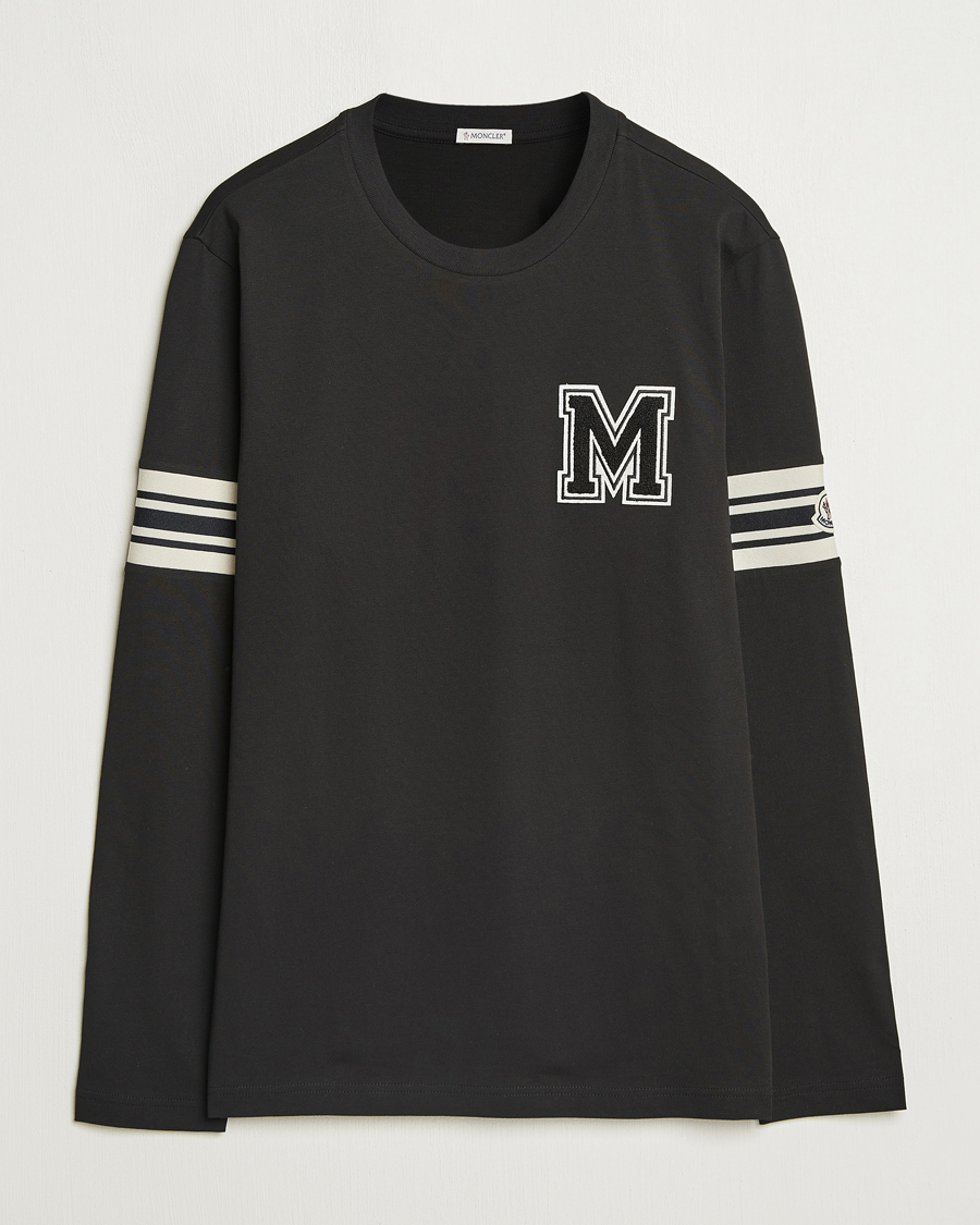 Heren | T-shirts | Moncler | Archive Logo Long Sleeve T-Shirt Black