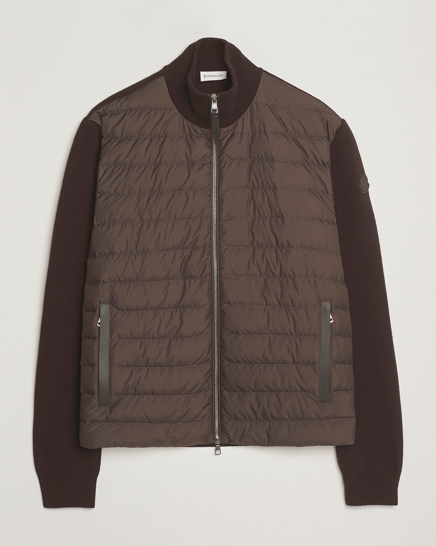 Homme | Pulls Et Tricots | Moncler | Full Zip Padded Cardigan Brown