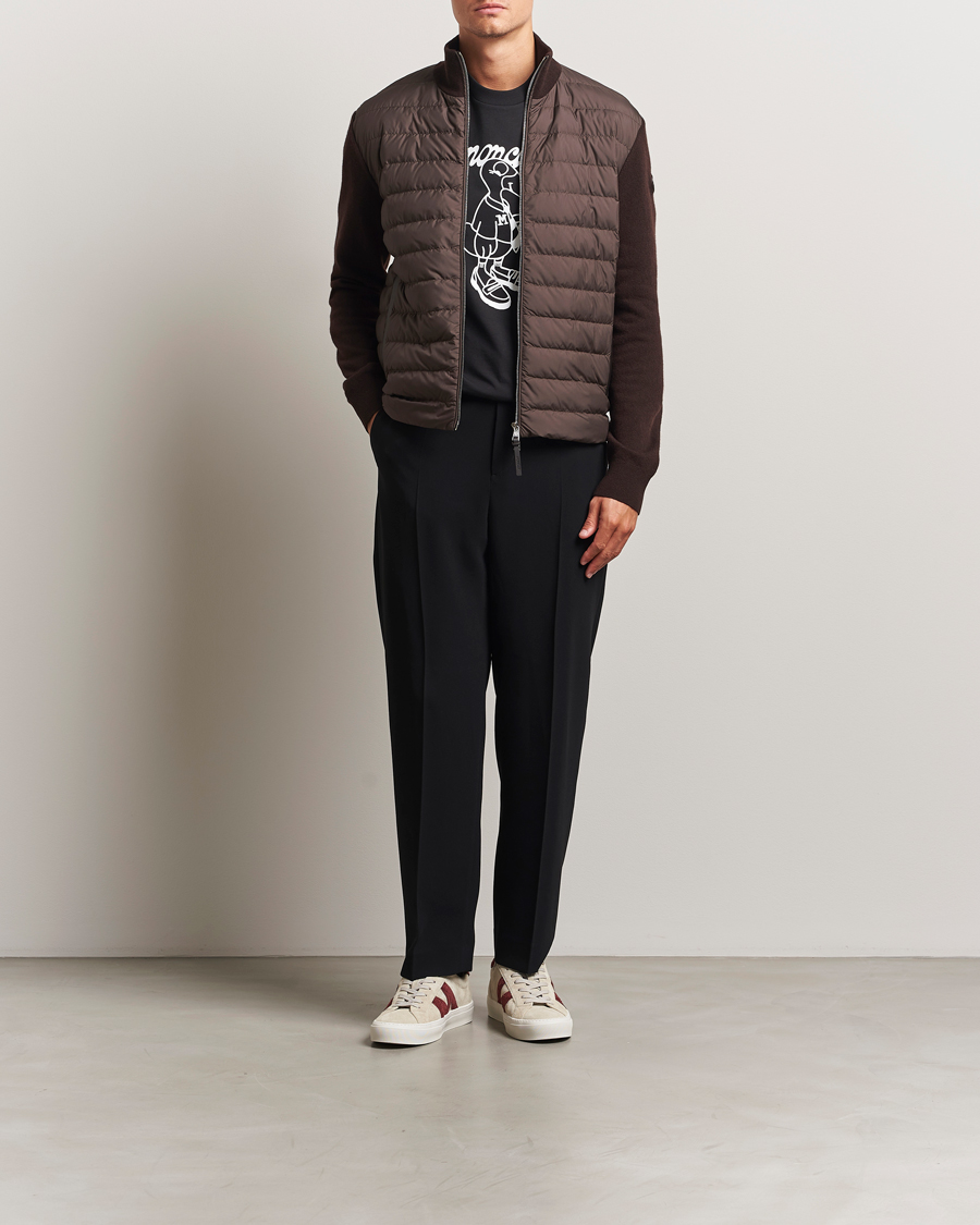 Homme | Pulls Et Tricots | Moncler | Full Zip Padded Cardigan Brown