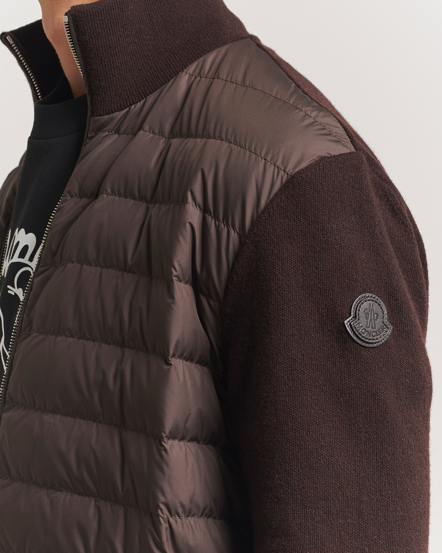 Homme | Pulls Et Tricots | Moncler | Full Zip Padded Cardigan Brown