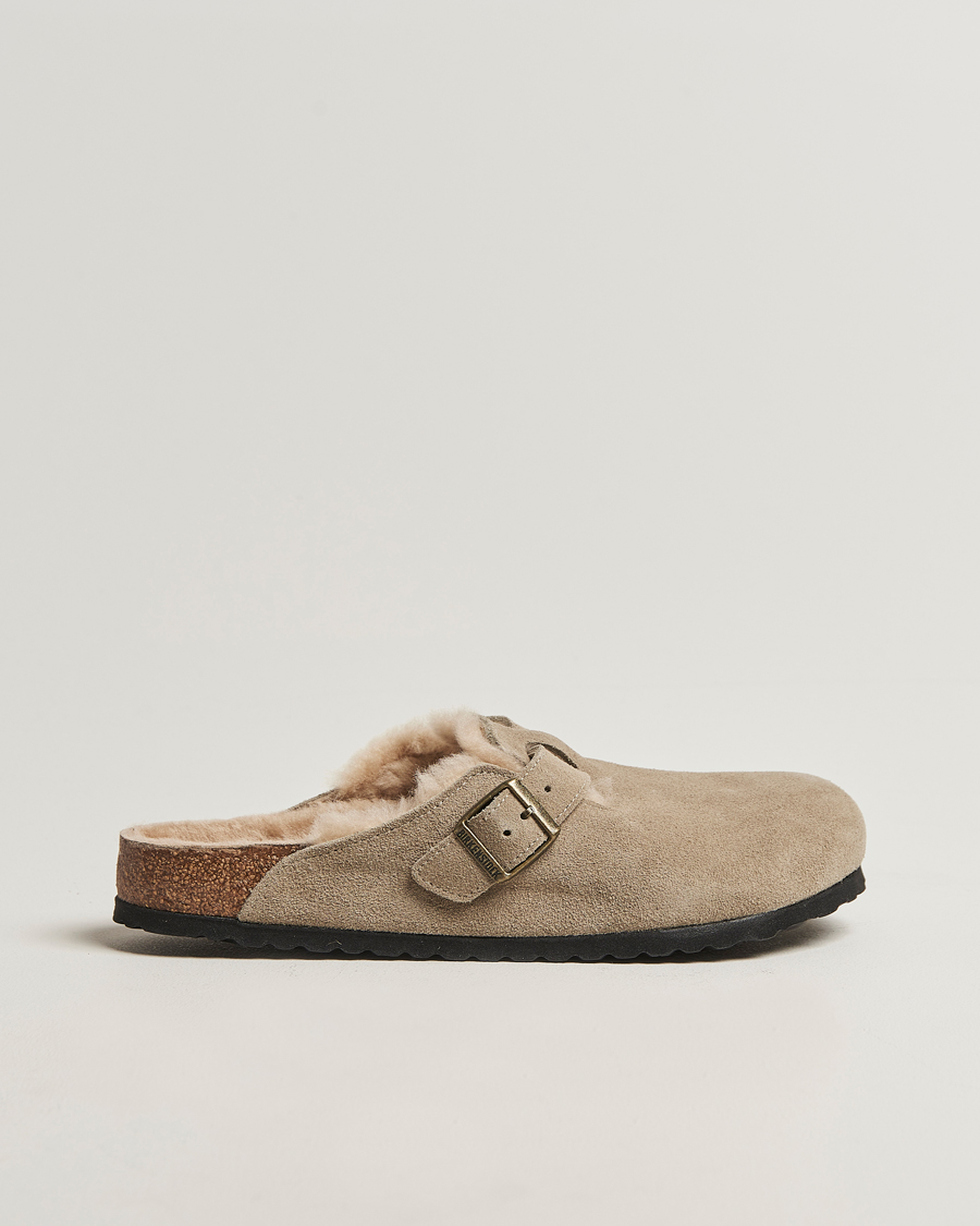 Homme | Sandales Et Mules | BIRKENSTOCK | Boston Shearling Taupe Suede