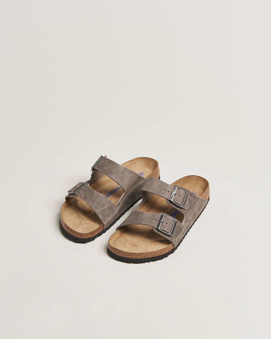 Homme | Sandales Et Mules | BIRKENSTOCK | Arizona Soft Footbed Iron Oiled Leather