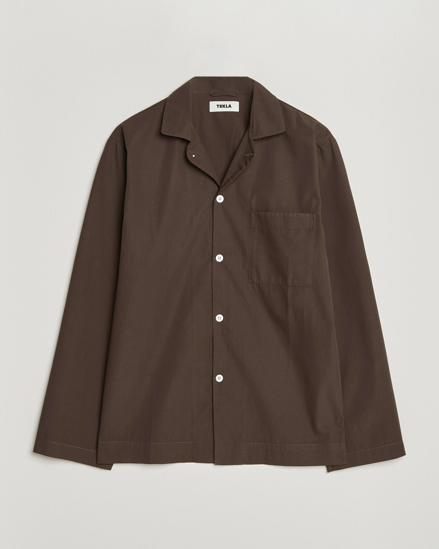 Homme | Peignoirs Et Pyjamas | Tekla | Poplin Pyjama Shirt Coffee