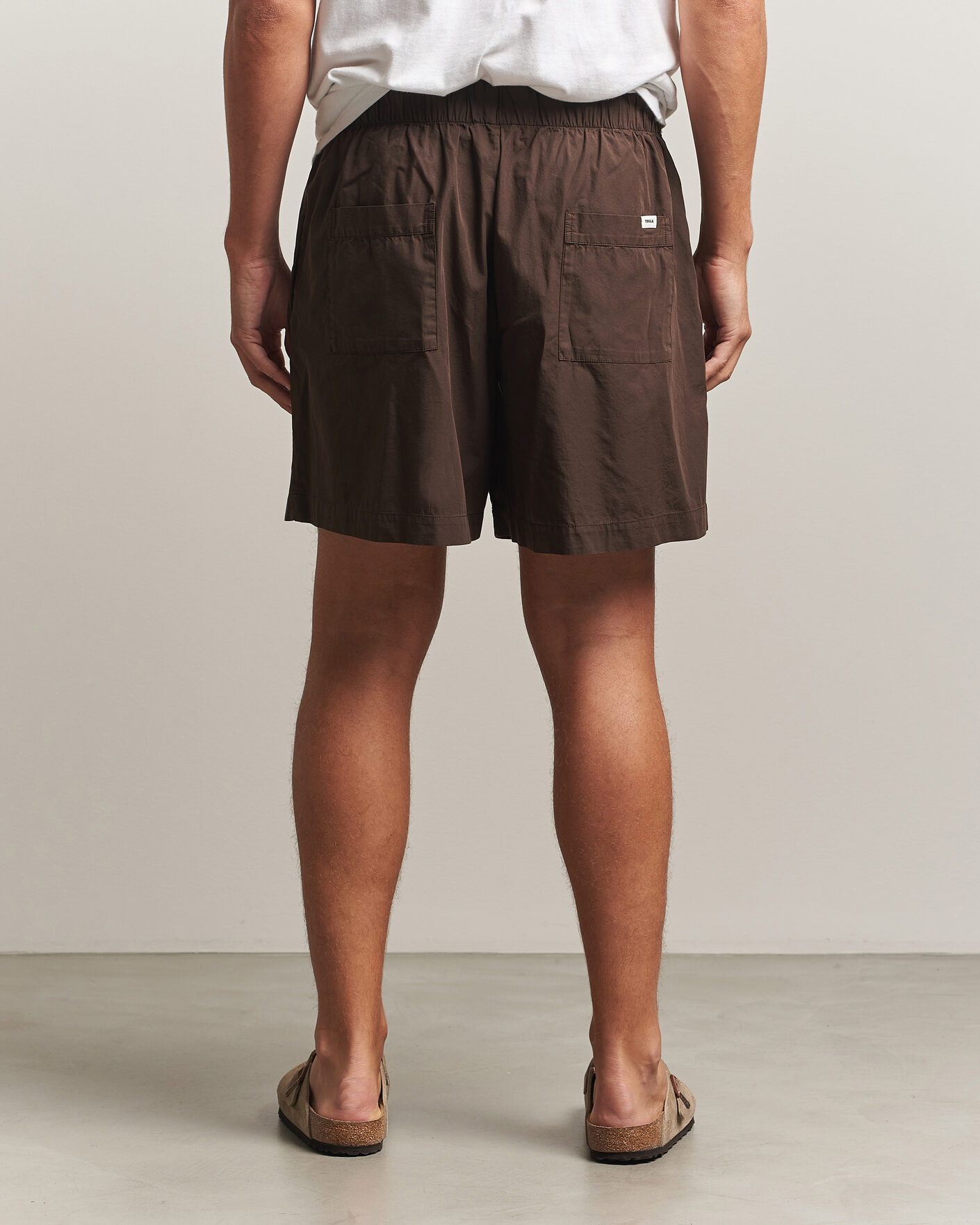 Heren | Pyjama's en gewaden | Tekla | Poplin Pyjama Shorts Coffee