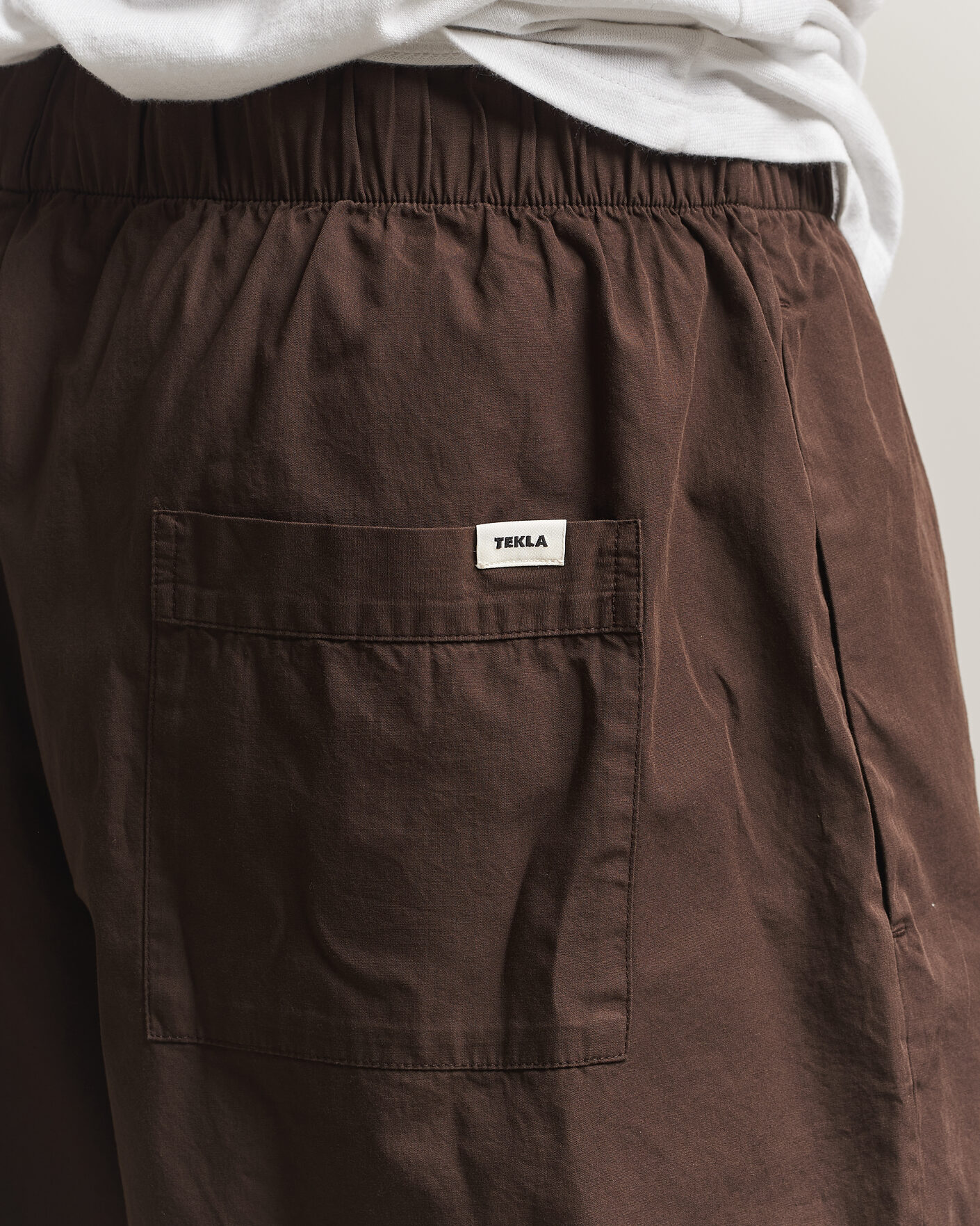 Heren | Pyjama's en gewaden | Tekla | Poplin Pyjama Shorts Coffee