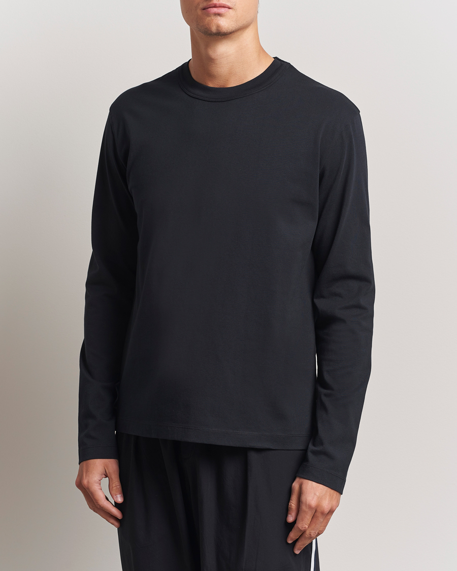 Homme | T-shirts | Tekla | Organic Cotton Long Sleeve T-Shirt Black