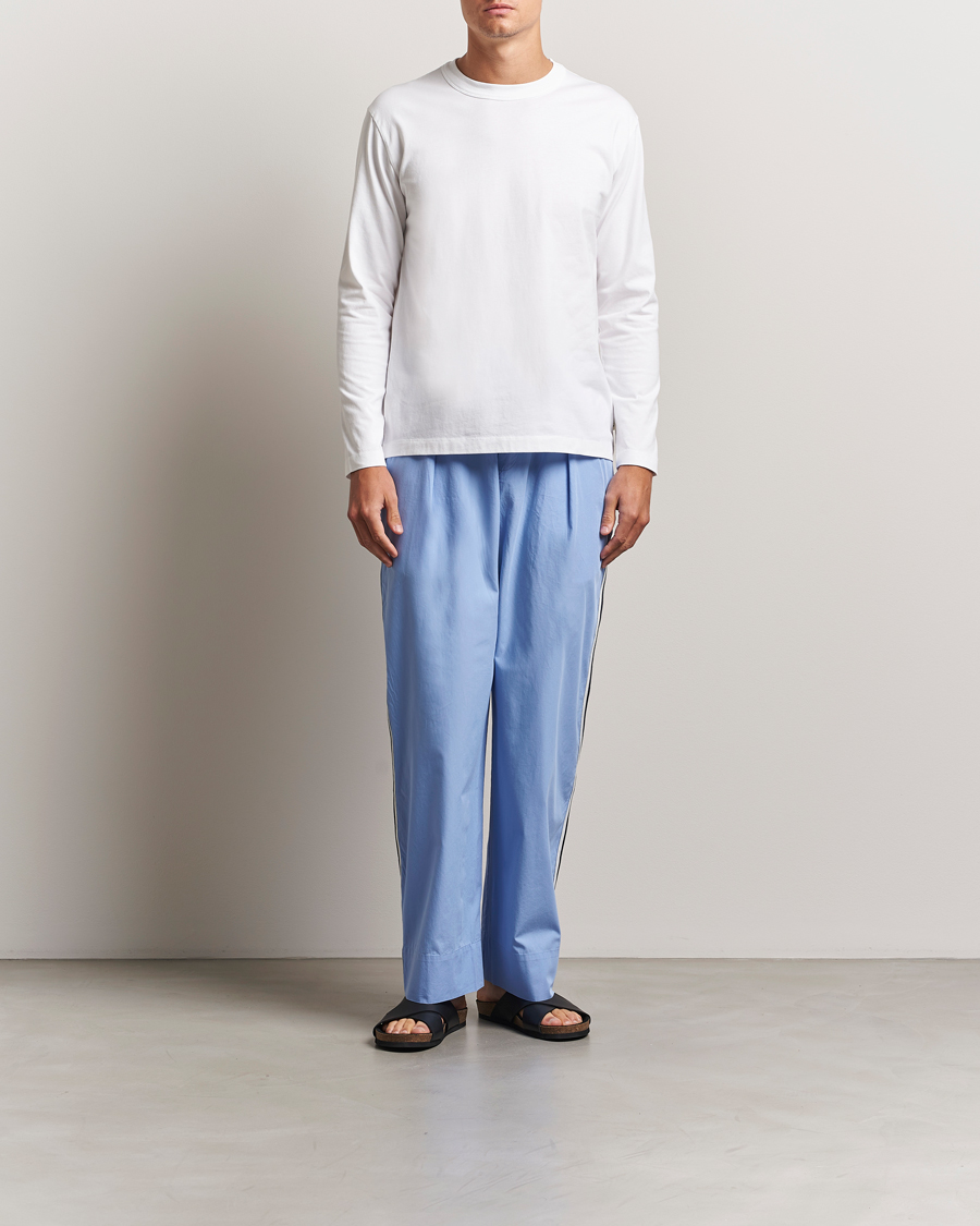 Heren | T-shirts | Tekla | Organic Cotton Long Sleeve T-Shirt White