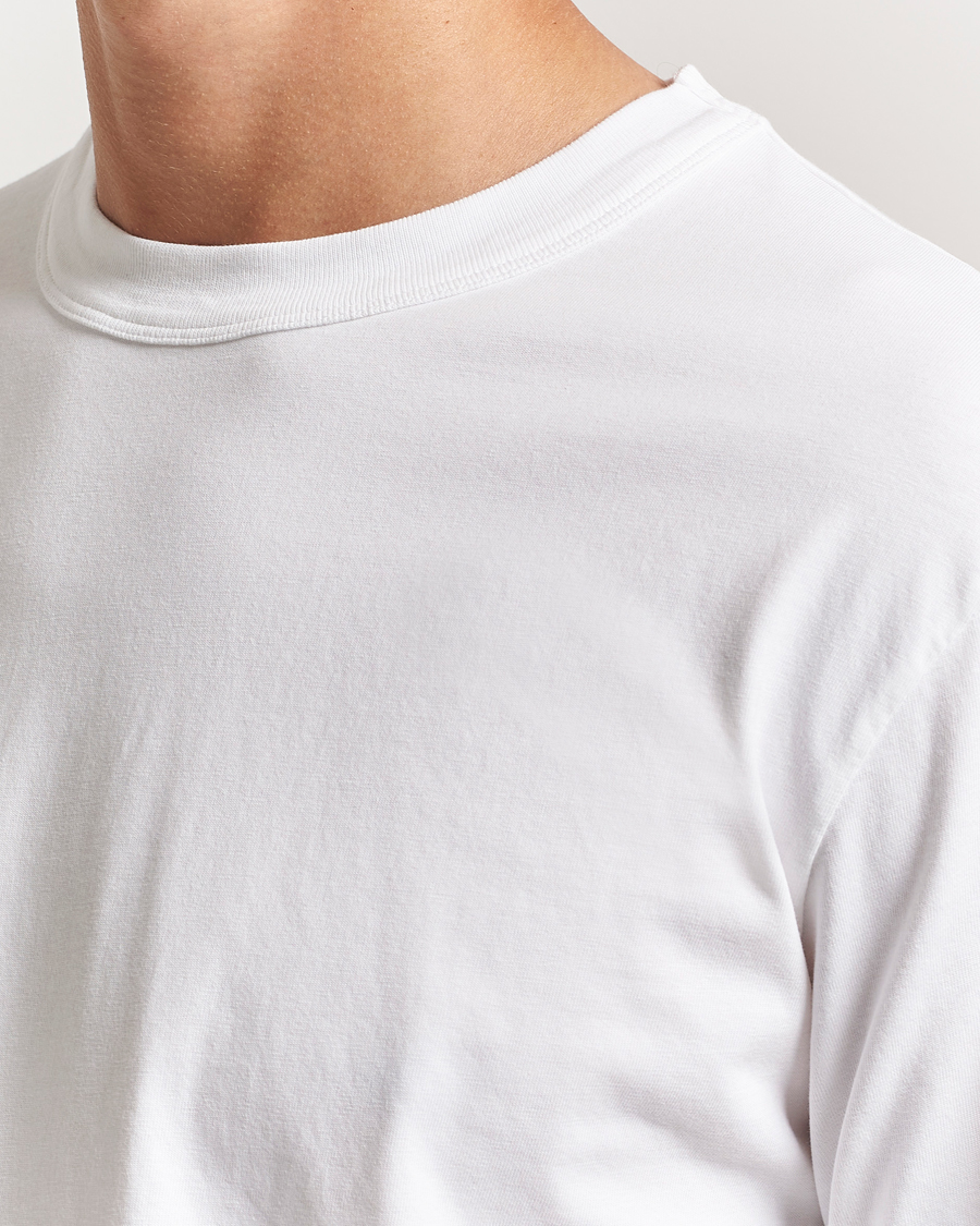 Heren | T-shirts | Tekla | Organic Cotton Long Sleeve T-Shirt White