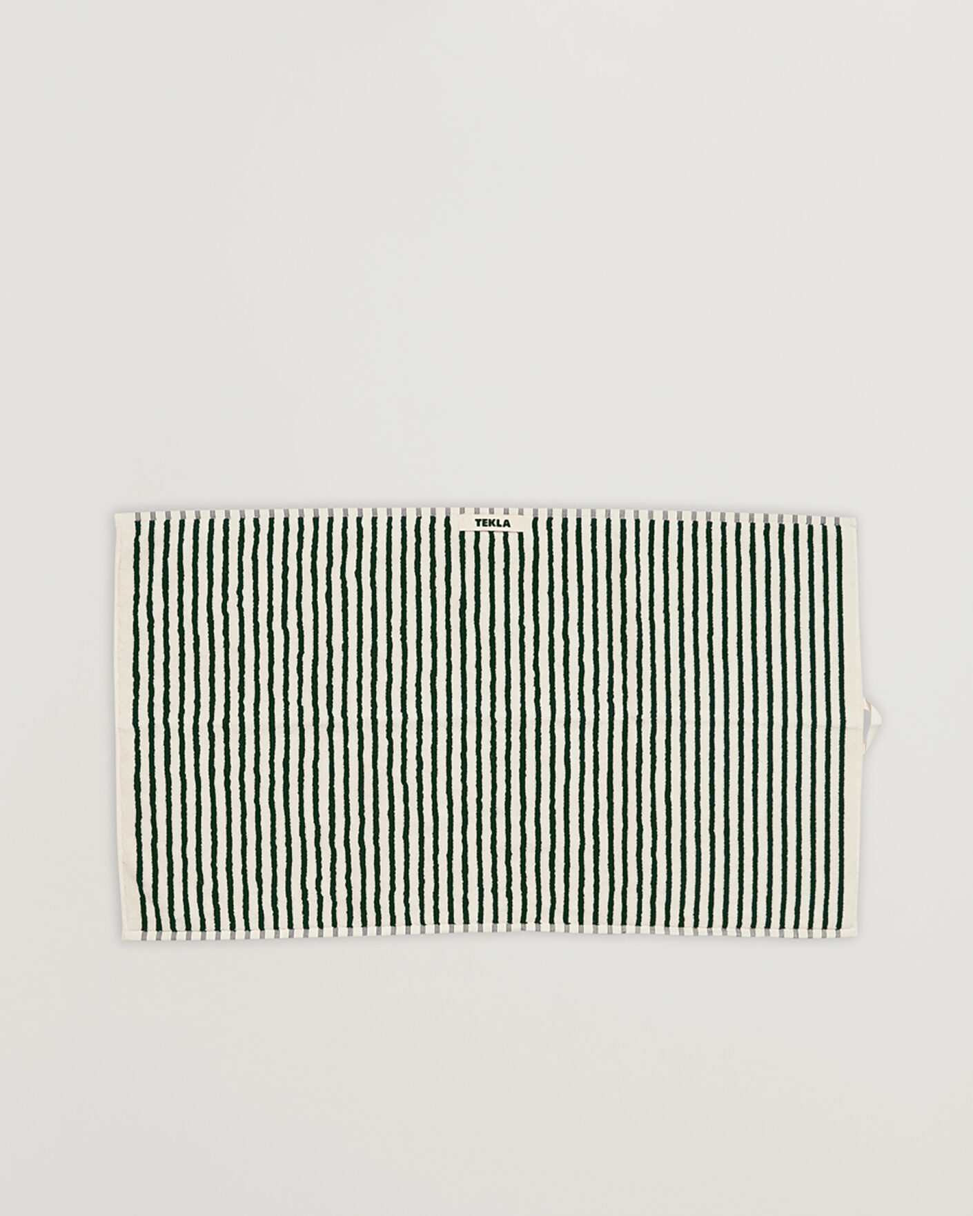 Heren | Stoffen | Tekla | Organic Terry Hand Towel Racing Green Stripes