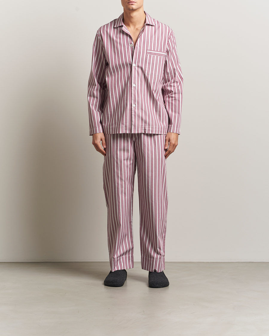 Homme | Peignoirs Et Pyjamas | Tekla | Poplin Pyjama Shirt Rhubarb Stripes