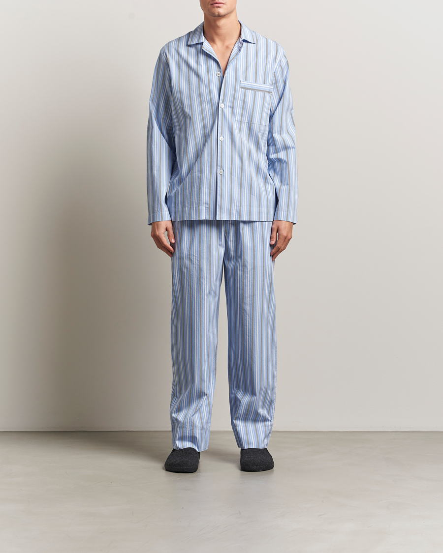 Heren | Pyjama's en gewaden | Tekla | Poplin Pyjama Shirt Stave Stripes