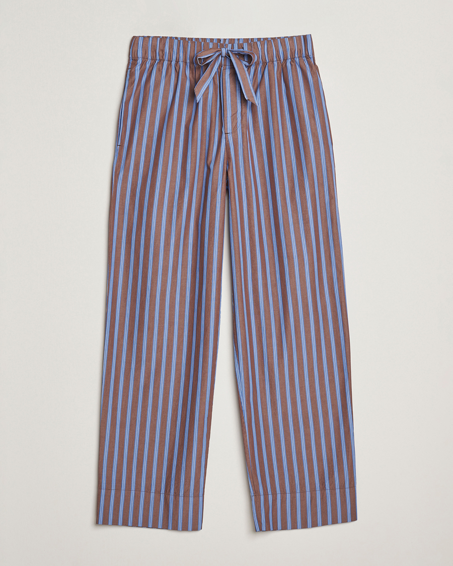 Homme | Peignoirs Et Pyjamas | Tekla | Poplin Pyjama Pants Chestnut Stripes