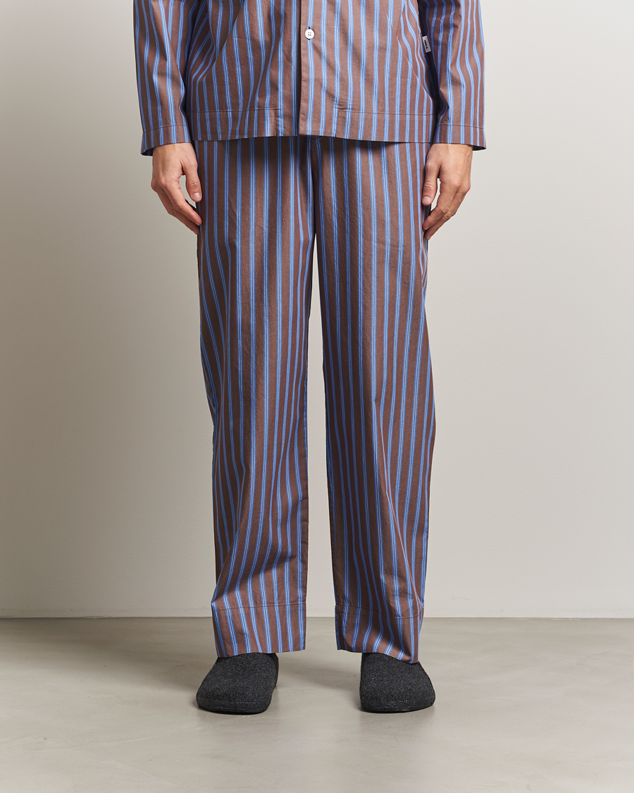 Homme | Peignoirs Et Pyjamas | Tekla | Poplin Pyjama Pants Chestnut Stripes
