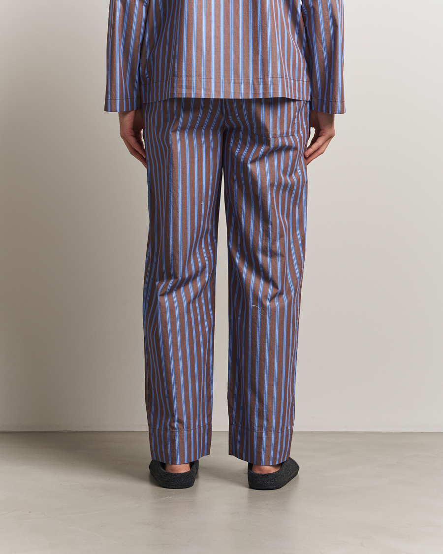 Homme | Peignoirs Et Pyjamas | Tekla | Poplin Pyjama Pants Chestnut Stripes