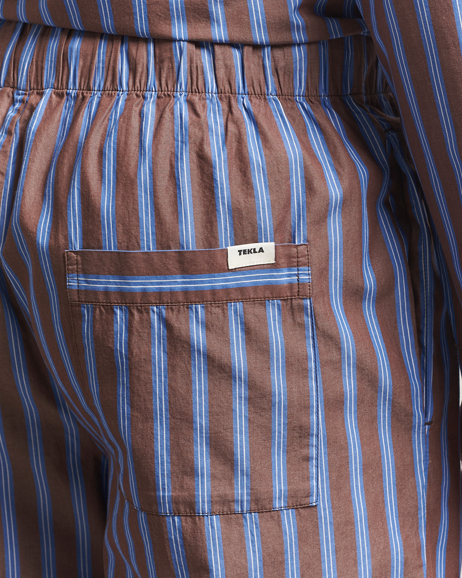 Homme | Peignoirs Et Pyjamas | Tekla | Poplin Pyjama Pants Chestnut Stripes