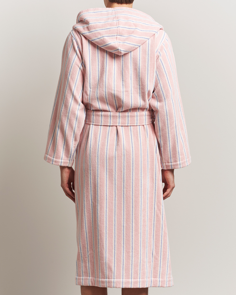 Heren | Pyjama's en gewaden | Tekla | Organic Terry Hooded Bathrobe Candy Stripes