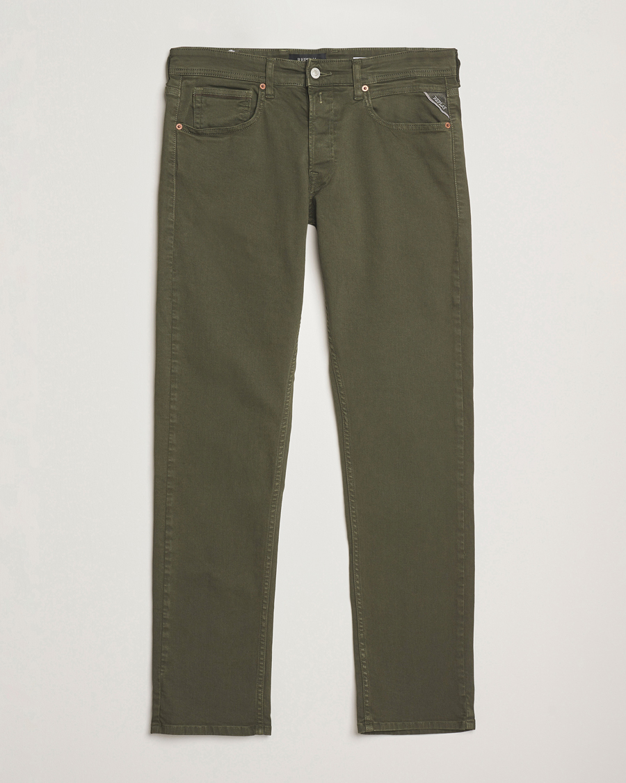 Heren | Broeken | Replay | Grover Bullstretch 5-Pocket Pants Dark Green