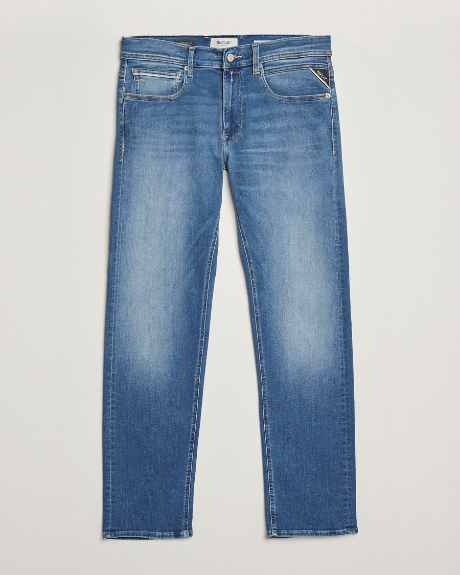 Heren | Jeans | Replay | Grover Hyperflex Original Jeans Medium Blue