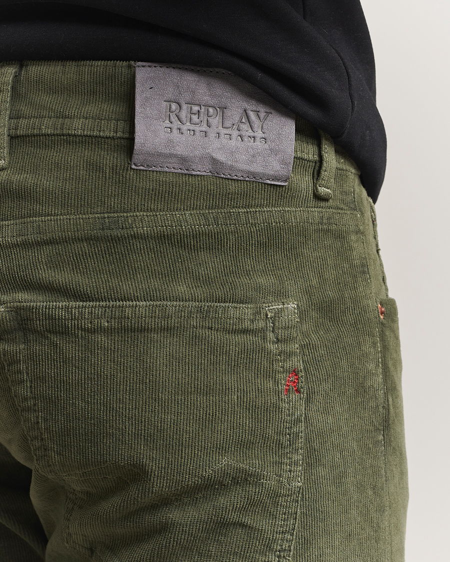 Homme | Pantalons | Replay | Grover Corduroy 5-Pocket Pants Dark Green
