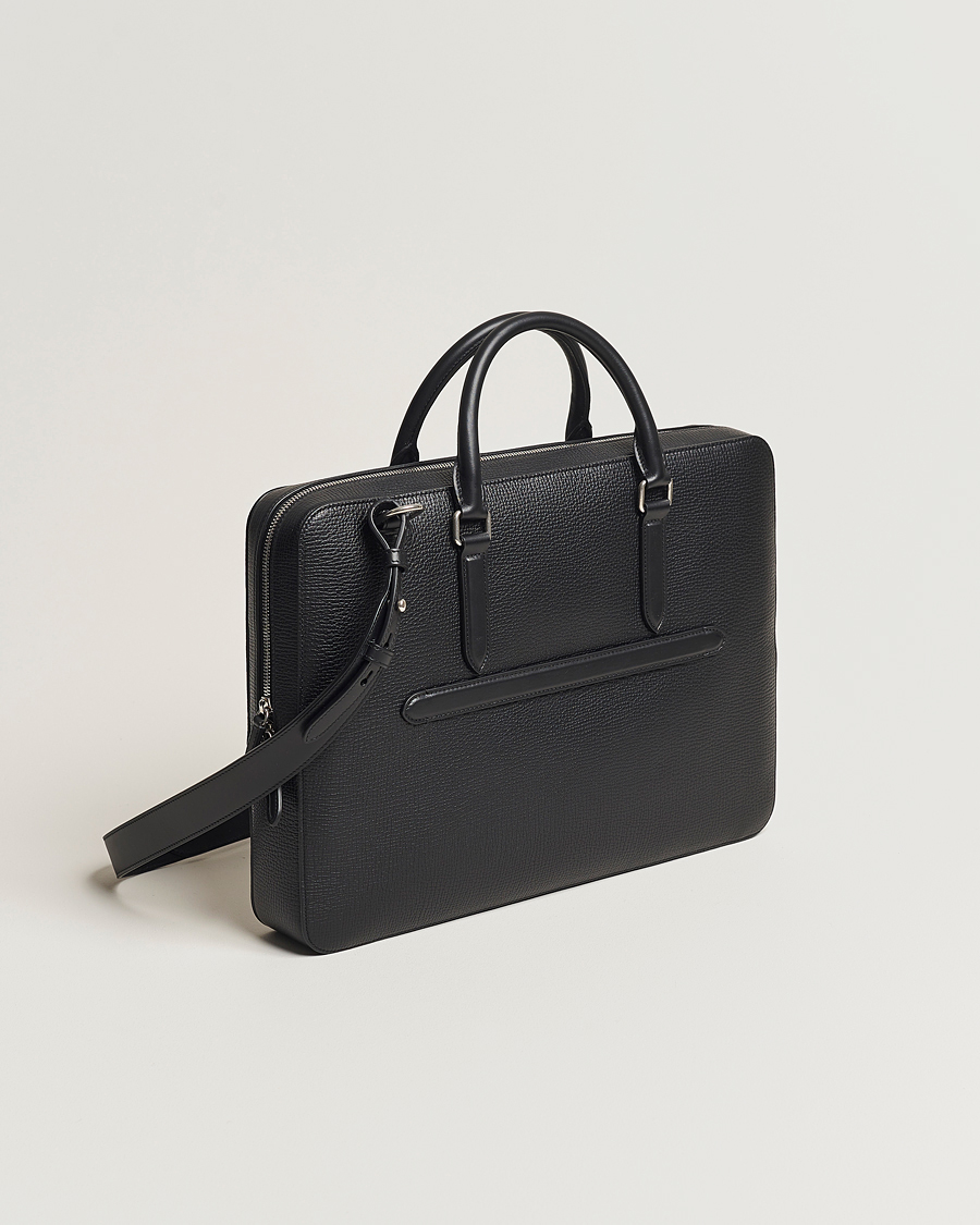 Heren | Tassen | Smythson | Ludlow Slim Briefcase With Zip Front Black