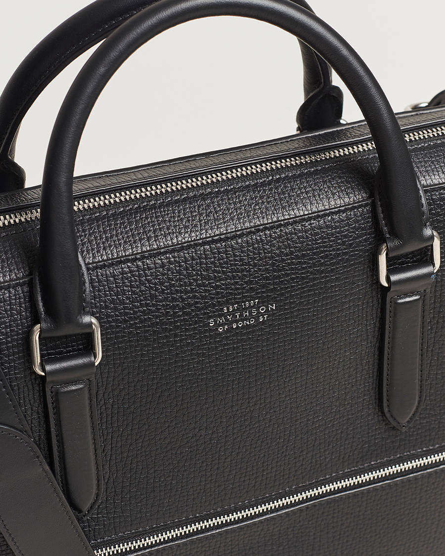 Homme | Sacs | Smythson | Ludlow Slim Briefcase With Zip Front Black