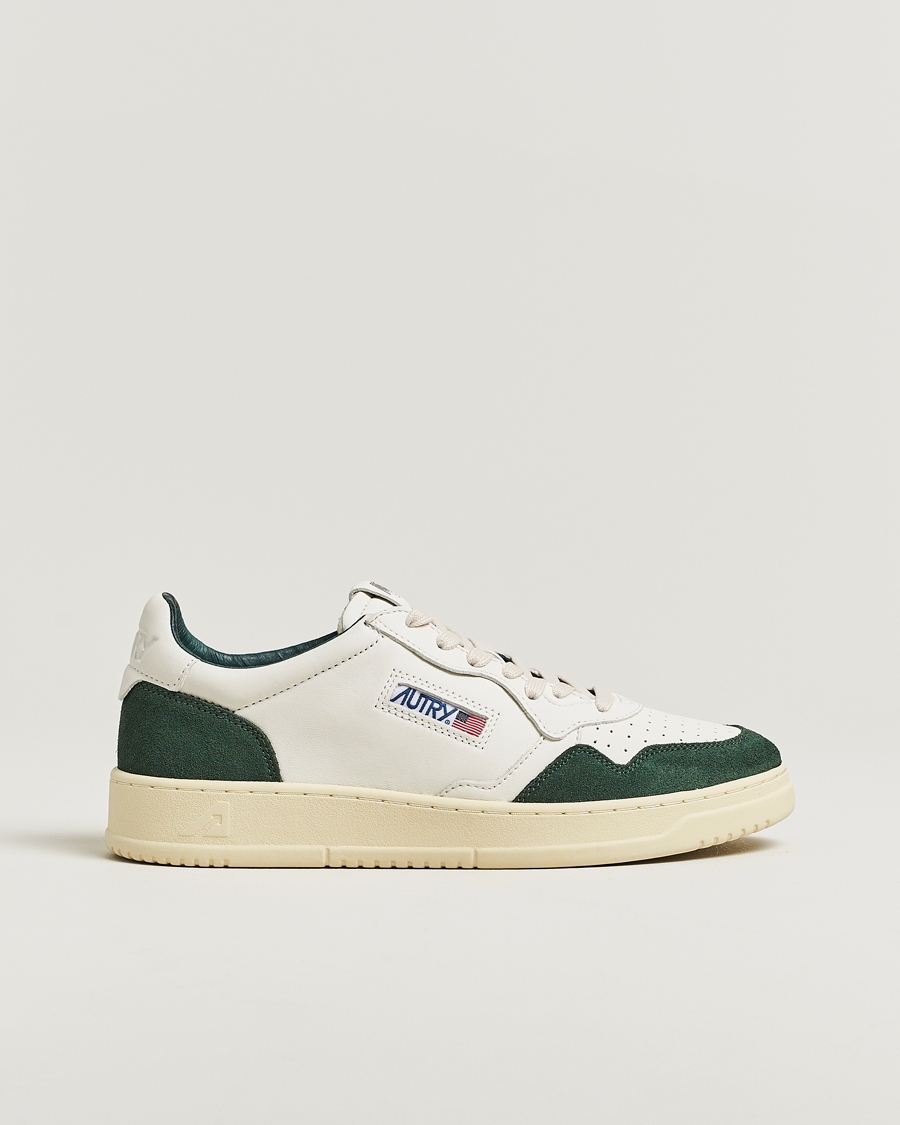 Heren | Sneakers | Autry | Medalist Low Sneaker White/Bottle Green
